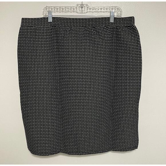 JESSICA LONDON Black and White Box Plaid Faux Wrap Skirt Size 18/20 NWT - Picture 10 of 10